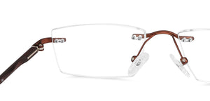 Brown Rectangle Rimless Unisex Eyeglasses by Lenskart Air Computer Glasses-147861