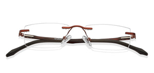 Brown Rectangle Rimless Unisex Eyeglasses by Lenskart Air Computer Glasses-147861