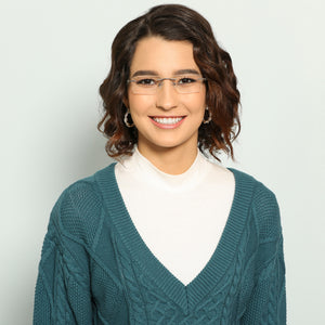 Silver Rectangle Rimless Medium Unisex Eyeglasses by Lenskart Air LA-140251