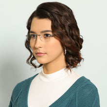 Load image into Gallery viewer, Silver Rectangle Rimless Medium Unisex Eyeglasses by Lenskart Air LA-140251