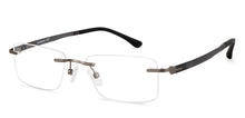 Load image into Gallery viewer, Silver Rectangle Rimless Medium Unisex Eyeglasses by Lenskart Air LA-140251