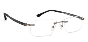 Silver Rectangle Rimless Medium Unisex Eyeglasses by Lenskart Air LA-140251