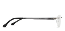 Load image into Gallery viewer, Silver Rectangle Rimless Medium Unisex Eyeglasses by Lenskart Air LA-140251