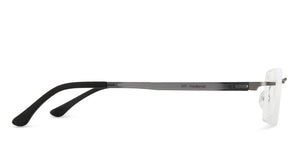 Silver Rectangle Rimless Medium Unisex Eyeglasses by Lenskart Air LA-140251