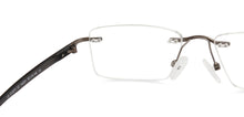 Load image into Gallery viewer, Silver Rectangle Rimless Medium Unisex Eyeglasses by Lenskart Air LA-140251