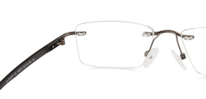 Silver Rectangle Rimless Medium Unisex Eyeglasses by Lenskart Air LA-140251