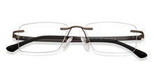 Load image into Gallery viewer, Silver Rectangle Rimless Medium Unisex Eyeglasses by Lenskart Air LA-140251