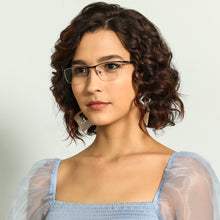 Load image into Gallery viewer, Black Rectangle Half Rim Unisex Eyeglasses by Lenskart Air Online-140266