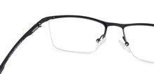 Load image into Gallery viewer, Black Rectangle Half Rim Unisex Eyeglasses by Lenskart Air Online-140266