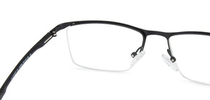 Black Rectangle Half Rim Unisex Eyeglasses by Lenskart Air Online-140266