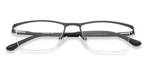 Black Rectangle Half Rim Unisex Eyeglasses by Lenskart Air Online-140266