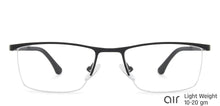 Load image into Gallery viewer, Black Rectangle Half Rim Unisex Eyeglasses by Lenskart Air Online-140266