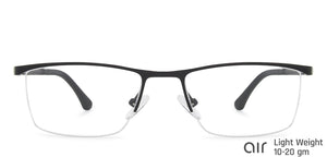 Black Rectangle Half Rim Unisex Eyeglasses by Lenskart Air Online-140266