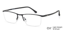 Load image into Gallery viewer, Black Rectangle Half Rim Unisex Eyeglasses by Lenskart Air Online-140266