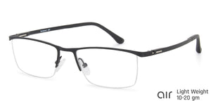 Black Rectangle Half Rim Unisex Eyeglasses by Lenskart Air Online-140266