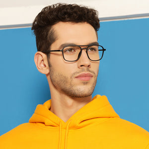 Black Square Full Rim Unisex Eyeglasses by Lenskart Air Computer Glasses-146728