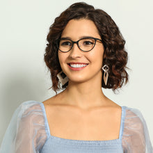 Load image into Gallery viewer, Black Cat Eye Full Rim Wide Women Eyeglasses by Lenskart Air LA-140286