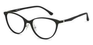 Black Cat Eye Full Rim Wide Women Eyeglasses by Lenskart Air LA-140286