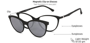 Black Cat Eye Full Rim Wide Women Eyeglasses by Lenskart Air LA-140286