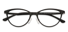 Load image into Gallery viewer, Black Cat Eye Full Rim Wide Women Eyeglasses by Lenskart Air LA-140286