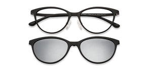 Black Cat Eye Full Rim Wide Women Eyeglasses by Lenskart Air LA-140286