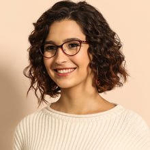 Load image into Gallery viewer, Red Cat Eye Full Rim Wide Women Eyeglasses by Lenskart Air LA-140287