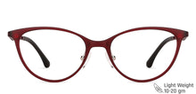 Load image into Gallery viewer, Red Cat Eye Full Rim Wide Women Eyeglasses by Lenskart Air LA-140287