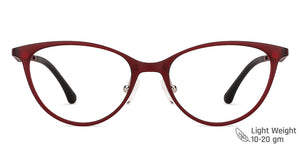 Red Cat Eye Full Rim Wide Women Eyeglasses by Lenskart Air LA-140287
