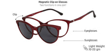 Load image into Gallery viewer, Red Cat Eye Full Rim Wide Women Eyeglasses by Lenskart Air LA-140287