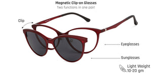Red Cat Eye Full Rim Wide Women Eyeglasses by Lenskart Air LA-140287