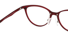 Load image into Gallery viewer, Red Cat Eye Full Rim Wide Women Eyeglasses by Lenskart Air LA-140287