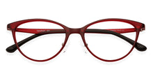 Load image into Gallery viewer, Red Cat Eye Full Rim Wide Women Eyeglasses by Lenskart Air LA-140287