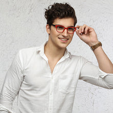 Load image into Gallery viewer, Red Wayfarer Full Rim Unisex Eyeglasses by Lenskart Air Online-115389