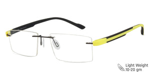 Black Rectangle Rimless Unisex Eyeglasses by Lenskart Air Online-126505