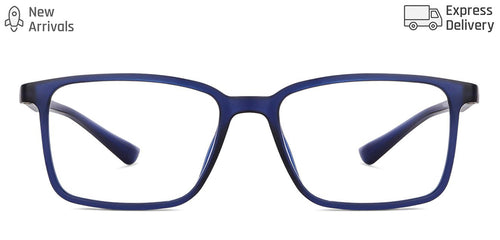 Blue Rectangle Full Rim Unisex Eyeglasses by Lenskart Blu-146526