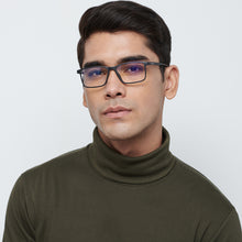 Load image into Gallery viewer, Black Rectangle Full Rim Unisex Eyeglasses by Lenskart Blu-146459