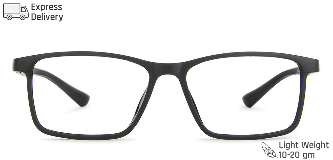 Black Rectangle Full Rim Unisex Eyeglasses by Lenskart Blu-146459
