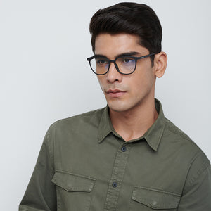 Black Square Full Rim Unisex Eyeglasses by Lenskart Blu-146461