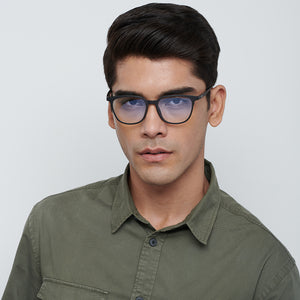 Black Square Full Rim Unisex Eyeglasses by Lenskart Blu-146461