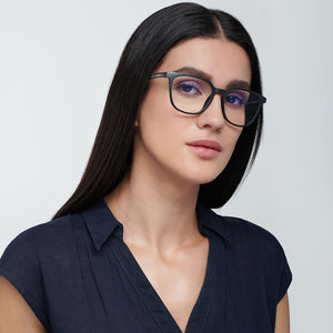 Black Square Full Rim Unisex Eyeglasses by Lenskart Blu-146461