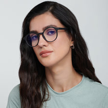 Load image into Gallery viewer, Black Round Full Rim Unisex Eyeglasses by Lenskart Blu-148706