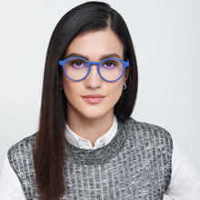 Load image into Gallery viewer, Blue Round Full Rim Unisex Eyeglasses by Lenskart Blu-148707