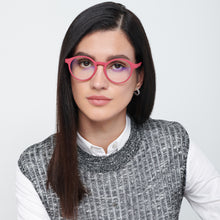 Load image into Gallery viewer, Red Round Full Rim Unisex Eyeglasses by Lenskart Blu-148708