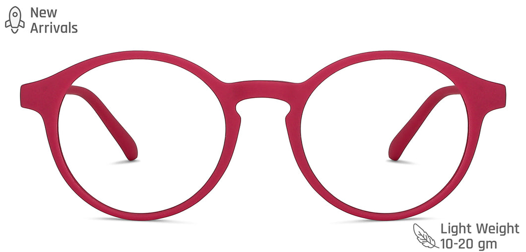 Red Round Full Rim Unisex Eyeglasses by Lenskart Blu-148708