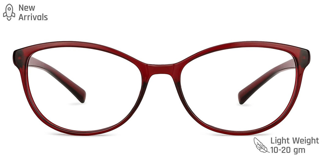 Maroon Cat Eye Full Rim Unisex Eyeglasses by Lenskart Blu-148767