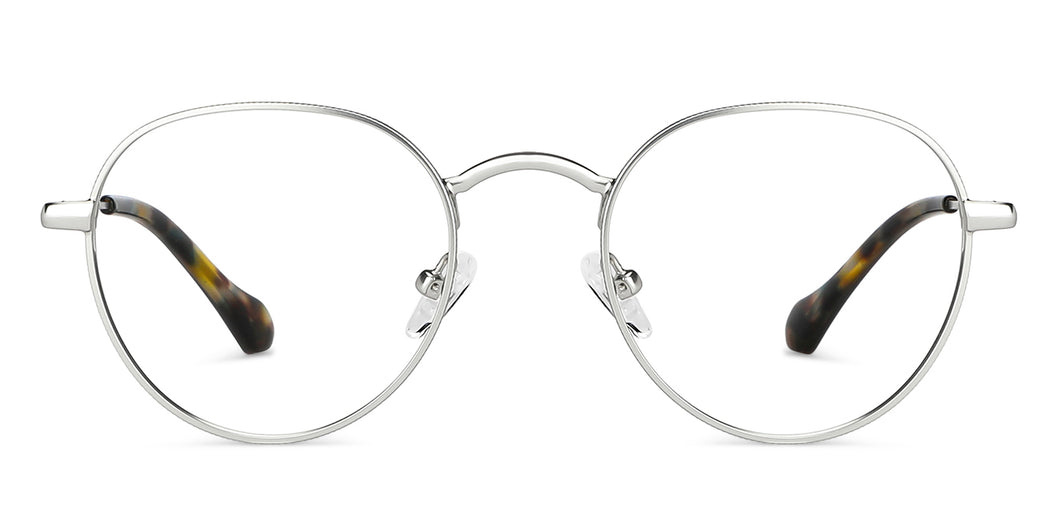 Silver Round Full Rim Unisex Eyeglasses by Lenskart Blu-149171