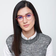 Load image into Gallery viewer, Red Round Full Rim Unisex Eyeglasses by Lenskart Blu-149173