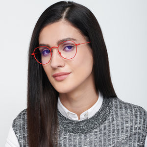 Red Round Full Rim Unisex Eyeglasses by Lenskart Blu-149173