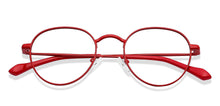 Load image into Gallery viewer, Red Round Full Rim Unisex Eyeglasses by Lenskart Blu-149173