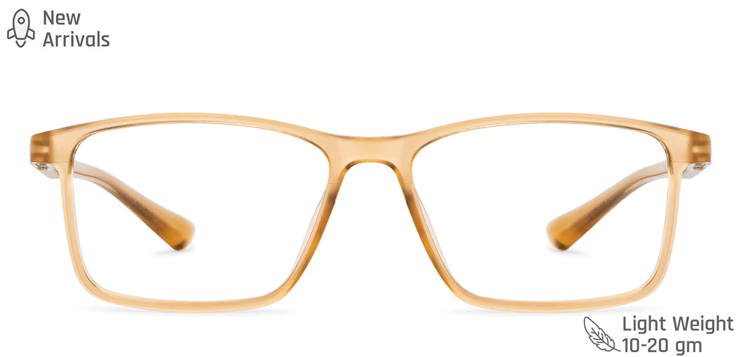 Brown Rectangle Full Rim Unisex Eyeglasses by Lenskart Blu-149769